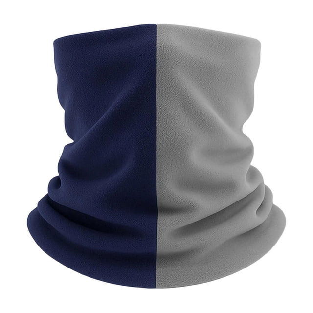Navy Mens Cycling Windproof Neck Cover With Double Layer Fleece Design For Skiing Sports And Winter Outdoor Activities With Adjustable Fit Free Size