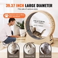 thumbnail image 4 of KFFKFF Roue d'Exercice en Bois pour Chat, Grande Roue de Tapis Roulant de 43,3 Pouces pour Chats d'Intérieur, Roue de Course pour Chat avec Tapis Détachable et Jouet Teaser pour Course/marche/entraînement, Convient à la Plupart des Chats Jaune, 4 of 9