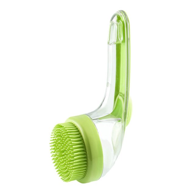 Hearth & Gear Pet Bath Brush Long Handle Grooming Brush With Shampoo Dispenser | Soft Silicone Cleaning Brush For Cats Dogs Rabbits | Liquid Adding Pet Massage Brush For Bathing Showering Slicker