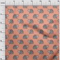 thumbnail image 2 of oneOone Organic Cotton Poplin Twill Fabric Elephant Block Print Sewing Fabric BTY 42 Inch Wide, 2 of 4