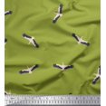 thumbnail image 1 of Soimoi Green Modal Satin Fabric Flying Stork Bird Decor Fabric Printed Yard 42 Inch Wide, 1 of 5
