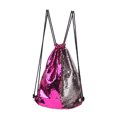thumbnail image 1 of Decodeary Convenient And Trendy Mermaid Sequin Drawstring Bag ConvenientLightweight Travel Rose red silver, 1 of 1
