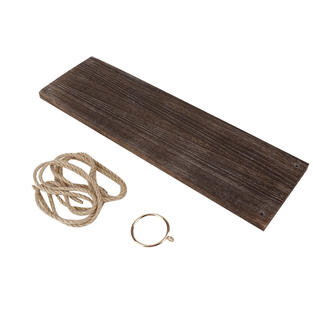 Wood Swing Shelf Flower Pot Wall Hanging Rack Balcony Garden Planter Stand Holder (Brown)