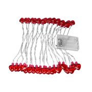 TOUMENY LED Heart String Lights, Valentine's Day Romantic Decor, Water-Resistant Outdoor Garden Wedding Party Lighting