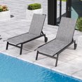 thumbnail image 1 of Yoleny Patio Lounge Chair with Wheels, Outdoor Lounge Chairs Set of 2 with Adjustable Backrest, Waterproof Textilene Pool Lounge Chairs for Patio Poolside Deck, Gray, 1 of 7