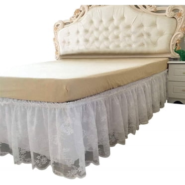White Ruffled Bed Skirt, Queen