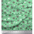 thumbnail image 1 of Soimoi Green polyester Crepe Fabric Paw Dog Print Fabric by Yard 52 Inch Wide, 1 of 3