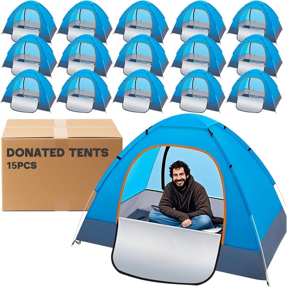 15/10/5 Pack Camping Tents for Homeless Bulk 2 Person Pop up Homeless Backpacking Supplies Adult Waterproof Instant Easy Setup Tent for Hiking Outdoor Travel Camping Donation