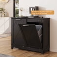 thumbnail image 2 of Vabches Double Tilt Out Trash Cabinet, 10 Gallon Recycling Trash Can Cabinet with Negative ion and deodorizing Function, for Kitchen Dining Room, Black, 2 of 6