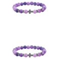 thumbnail image 2 of Wweixi Unique Fashionable Beaded Cross Bracelets For Trendsetters Comfortable To Wear Purple weathering 2Set, 2 of 6
