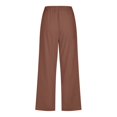 thumbnail image 5 of Women Fashion High Waisted Wide Leg Pants Drawstring Elastic Trousers Comfy Straight Leg Long Pants With Pockets Features, 5 of 5