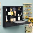 thumbnail image 2 of Costway Wall-Mount Floating Desk Foldable Space Saving Laptop Workstation Black, 2 of 10