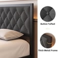 thumbnail image 3 of Homall Full Size Bed Frame with Headboard Linen Upholstered Bed Frame Platform,All Metal Slats Support Platform Bed Frame with Storage Space,Easy Assembly,Noise Free,No Box Spring Needed,Gray, 3 of 7