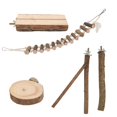 thumbnail image 1 of Rdeghly 5pcs Wooden Birds Climbing Perch Set Parrots Standing Swing Bird Playing Toy HOT, 1 of 8