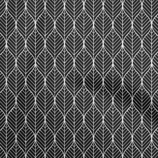 oneOone Velvet Black Fabric Geometric Ogee Craft Projects Decor Fabric Printed by The Yard 58 Inch Wide