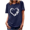 thumbnail image 1 of Pisexur T-shirt de la Saint-Valentin Haut Femme Mode Col Rond Imprimé T-shirt à Manches Courtes Chemise Décontractée Ample Hauts, 1 of 3