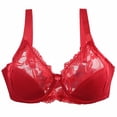 thumbnail image 2 of Sentmoon Womens Sports Bras Plus Size Seamless Lift Adjustable Strap Bralettes Thin Style Anti-Sagging Buttery Soft Solid Color Support Bras Trendy for Sports Fitness Red 80, 2 of 8