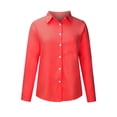 thumbnail image 4 of Babysbule Hauts pour Femmes Manches Longues Liquidation Mode Femmes Décontracté Poches Uni Col Rabattu Cardigan Manches Longues T-Shirt Ample Blouse Hauts à Boutons, 4 of 5