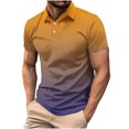thumbnail image 2 of EOYWHK Button Up Shirts Men Business Casual Golf Shirts Gradient Color Muscle Shirts Short Sleeve Collar Work Blouse, 2 of 6