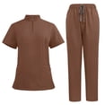 thumbnail image 2 of Scrubs 2 Piece Set Multiple Pockets V-Neck Top and Drawstring Scrub Pant - Medical Uniform Women Scrub Matching Set, 2 of 4