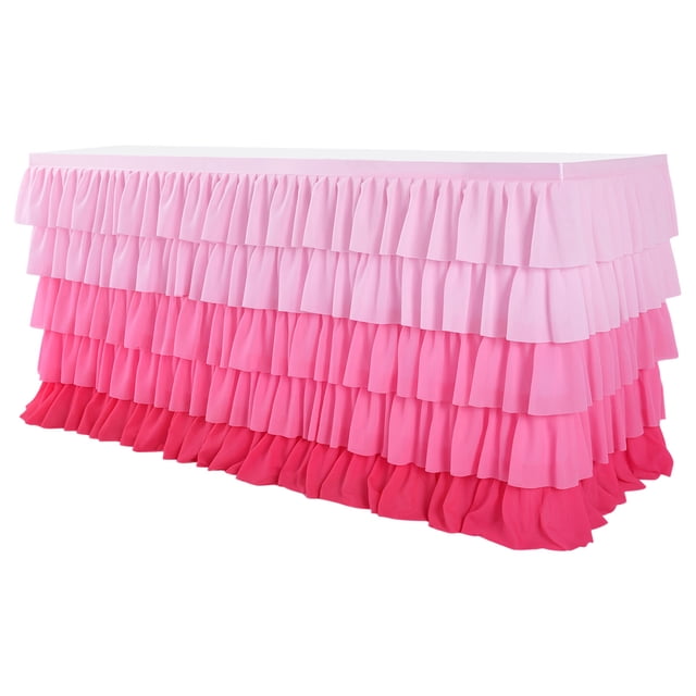 RKSTN Jupe de Bureau en Tulle Multicolore de 9 Pieds pour Tables Rectangulaires et Rondes, Nappe Plissée à Volants Résistante aux Plis, Jupe de Table Tutu Blanche à Volants pour Décoration de Table de Gâteau Dessert Buffet Banquet Souper
