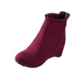 thumbnail image 2 of Bottes à Talon Compensé pour Femmes, Bottines Courtes à Hauteur Intérieure Augmentée, 2 of 5