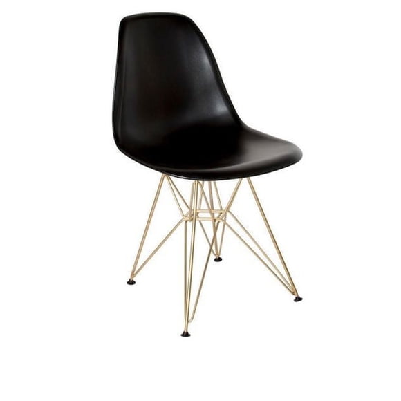 Plata Décor Import Inc Black Eiffel Gold Legs Chair
