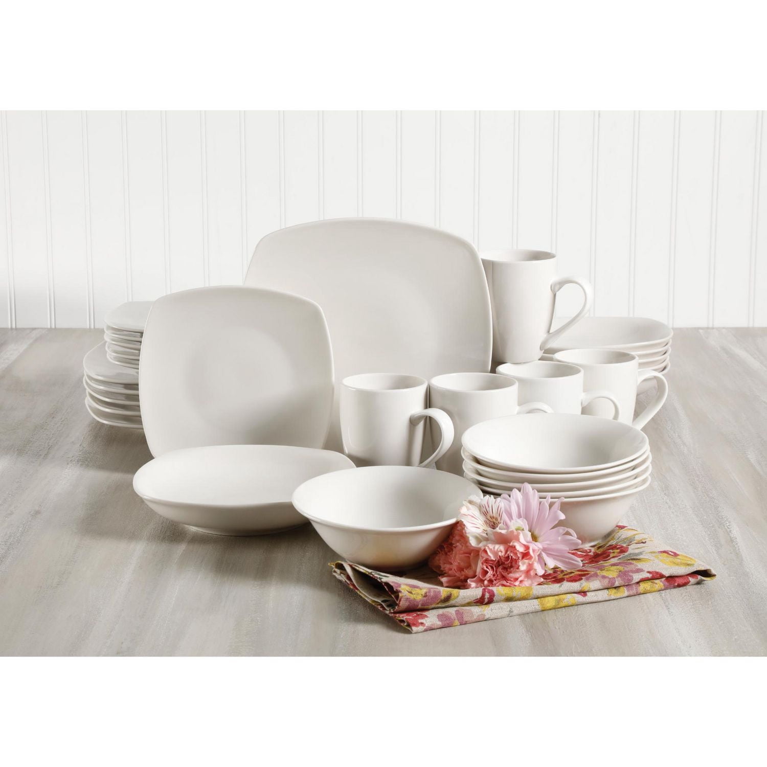 Gibson Home Hagen Service de table 30 pièces, service pour 6 personnes, blanc, céramique fine