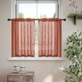 thumbnail image 4 of 2 Pcs Courts Rideaux de Cuisine Transparents Rideau de Café pour Fenêtre au-Dessus de l'Évier, Rideaux Courts Style Ferme Poche pour Tringle Semi-Transparents Demi-Rideau de Cuisine Toile de Jute Filtrant la Lumière Draperies en Lin Épaisses pour Salle de Bain, 4 of 9