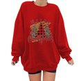 thumbnail image 4 of Chandails à Capuchon pour Adolescents Mode Femmes Décontracté Imprimé Col Rond Manches Longues T-Shirt Ample Blouse d'Automne Chandail Tops Chandails en Molleton Sans Capuche Tenues d'Hiver pour Femmes en Liquidation, 4 of 5