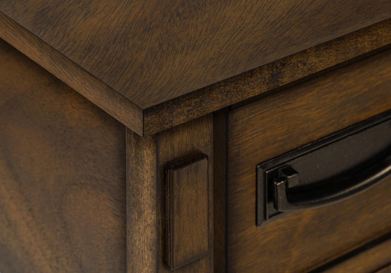 Monarch Specialties Table D'appoint, Bout, Table D'appoint, Table De Nuit, 2 Niveaux, Étroit, Tiroir De Rangement, Placage Brun, Transitionnel