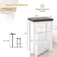 thumbnail image 3 of Gymax 24'' Upholstered Bar Stools Set of 4 Home Kitchen Stools w/ Solid Wood Support Legs Gray & White, 3 of 10