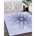 thumbnail image 3 of Ahgly Tapis Rond Lavable en Machine Intérieur Transitionnel Bleu Lavande, 3 Pieds Rond, 3 of 7