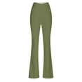 thumbnail image 4 of LOVZFMLL Women's Pants, Solid Color Tight Fitting Hip Shaping Flared Yoga Pants Army Green, L, 4 of 4