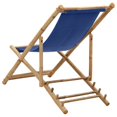 thumbnail image 4 of vidaXL Chaise Longue Bambou et Toile Bleu Marine, 4 of 5