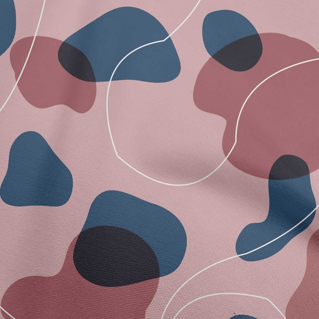 oneOone Georgette Viscose Dusty Pink Fabric Abstract Organic Shape Craft Projects Decor Fabric Printed By The Yard 42 Inch Wide