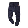 thumbnail image 2 of FOCUSNORM Men Solid Color Cargo Trousers, Loose Fit Drawstring Waist Long Pants, 2 of 9