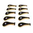 thumbnail image 1 of Iron Head Cover Set, 10 Pcs Protective Printed Numbers  Club Headcovers  For Entertainment Yellow,White,Green White,Black Orange, 1 of 8