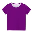 thumbnail image 5 of T-Shirts pour Filles Col Rond Manches Courtes Été Hauts Enfants Basiques 3-14 Ans, 5 of 5