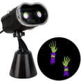 thumbnail image 1 of Halloween Lightshow Projection w/Base-Moving Silhouette Reaching Hands Witch (Purple/Green), 1 of 3