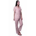 thumbnail image 3 of Moomaya Ensemble de Pyjama en Coton Imprimé à Col Cranté, Boutonné, pour Femmes, Tenue de Nuit, 3 of 6