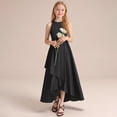 thumbnail image 2 of Robe Enfant Fille Robes Formelles Robe de Soirée Récital Performance Concours Élégante Sans Manches Filles Robe d'Été Noire 3 Ans-4 Ans, 2 of 4