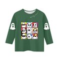 thumbnail image 4 of MKOSPLRT T-Shirts d'Halloween pour Enfants Filles Garçons Manches 3/4 Hauts Col Rond T-Shirts Graphiques Amusants Décontractés Amples T-Shirts de Sortie T-Shirts de Rentrée, 4 of 4