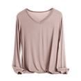 thumbnail image 1 of MeetoTime Women's Long Sleeve Shirts Soft Lightweight Undershirts V-Neck Slim Tees Basic Layer Pullover Tops, 1 of 5