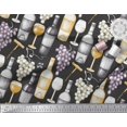 thumbnail image 3 of Soimoi Toile de Coton Raisins, Verre de Vin & Bouteille Tissu Imprimé 1 Yard 42 Inch Wide, 3 of 3