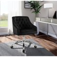 thumbnail image 3 of Meridian Furniture Arden Chaise de Bureau Pivotante Réglable en Velours Noir et Chrome, 3 of 6