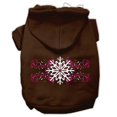 thumbnail image 1 of Pink Snowflake Swirls Screenprint Pet Hoodies Brown Size Xs (8), 1 of 1