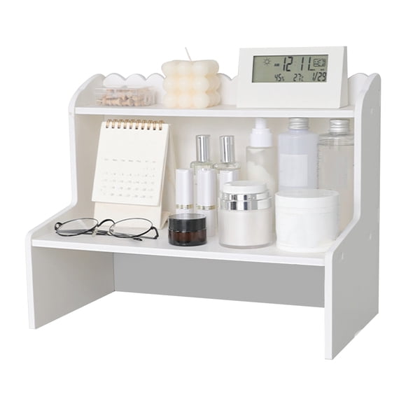 Verdant Touch Étagère de bureau en bois - Étagère de rangement multi-couches - Mini bibliothèque - Organiseur de cosmétiques L
