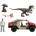 thumbnail image 2 of Jurassic World Rebirth Launch ‘N Battle Vehicle with 1 Human & 1 Raptor Figure, Turret & Projectiles, 2 of 6