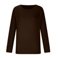 thumbnail image 3 of Qertyioot T-Shirt Blouse Basique Aguichant Moulante Extensible à Manches Longues pour Femme, Mode d'Automne, Hauts Unis, 3 of 7